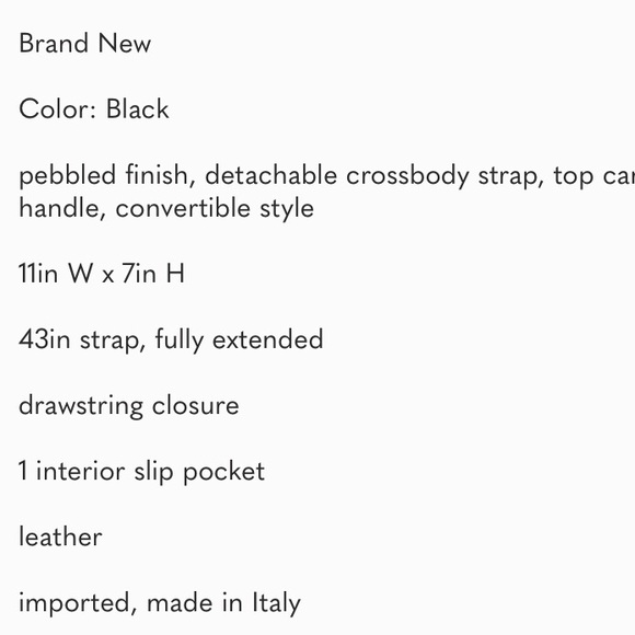 • NEW • ANNA PAOLA • Italian Leather Crossbody Bucket Bag wChain - Picture 4 of 15